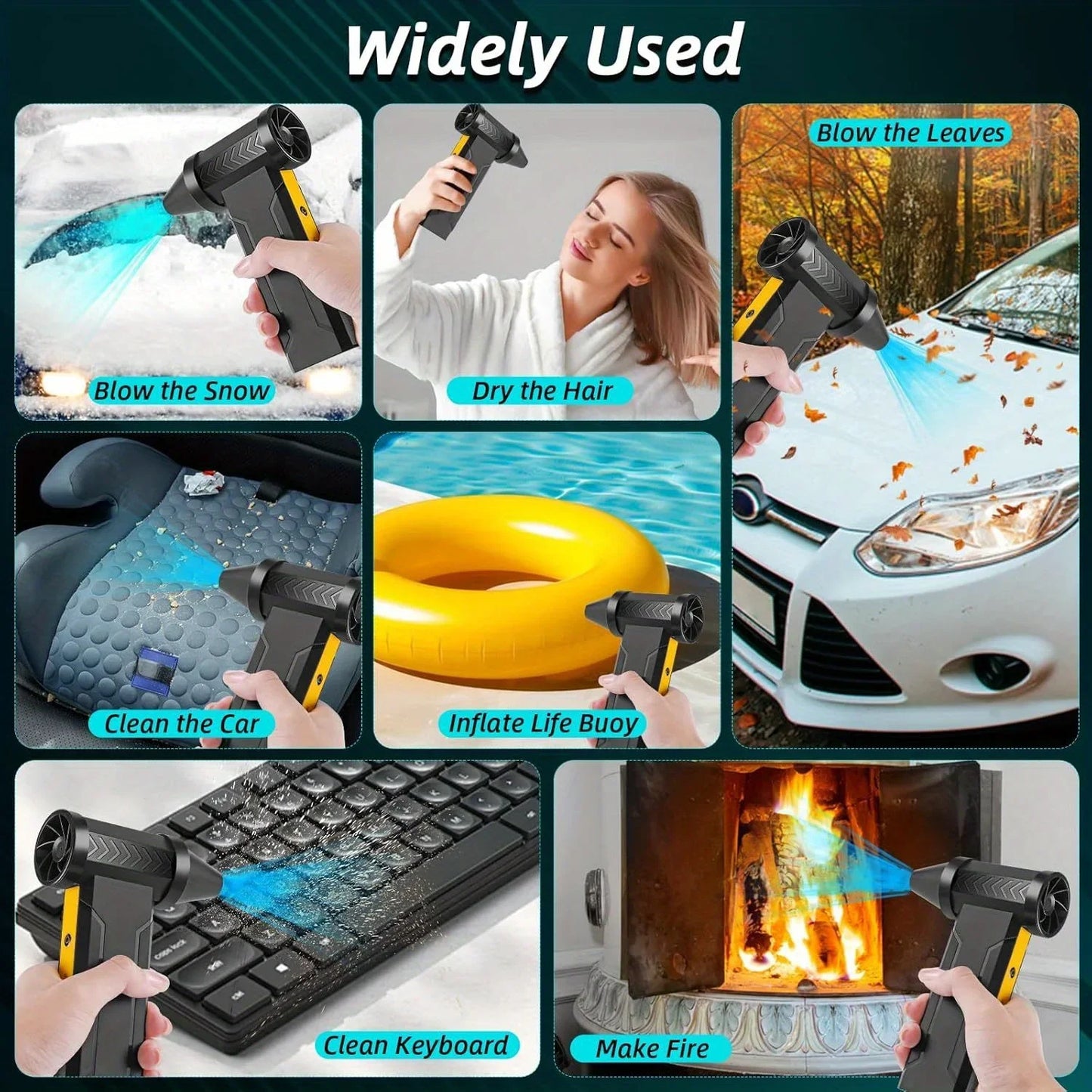 Turbo Jet Snöblåsare 800 000 RPM – Kraftfull Luftblåsare för Snö & Vinterstök